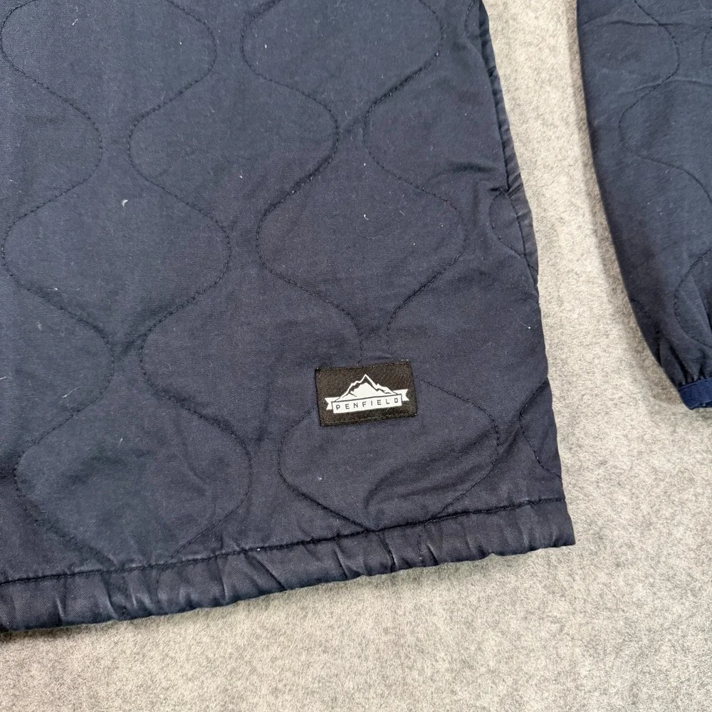 Penfield Navy‎ Blue Blackstone Quilted Snap Button Shirt Jacket Men's Size Large